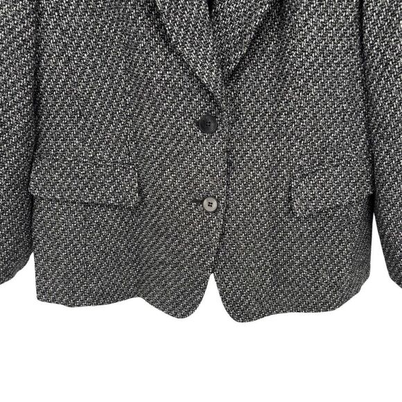 Talbots Women’s Blazer Black White Tweed 100% Wool 2-Button Jacket Size 16P NWT - Picture 5 of 9